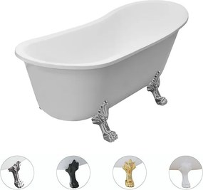 Besco Akrylátová voľne stojaca vaňa Olaya 160x68 bez prepadu BESCO-Typ výpuste: Click-Clack bez prepadu, chróm, BESCO-Nôžky: Chróm