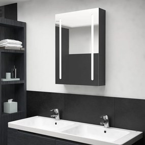 LED kúpeľňová zrkadlová skrinka žiarivá čierna 50x13x70 cm 326496