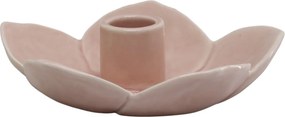 Zelený masívny keramický svietnik v tvare kvetu Massy - Ø 13*3,5 cm