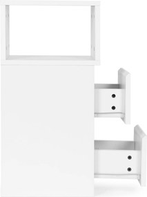 ModernHome Nočný stolík s LED osvetlením - 2 zásuvky biely ModernHome