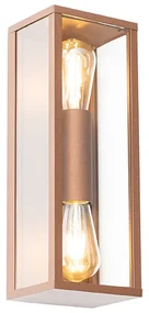 Priemyselná nástenná lampa hrdzavohnedá 38 cm 2-žiarovková IP44 - Charlois