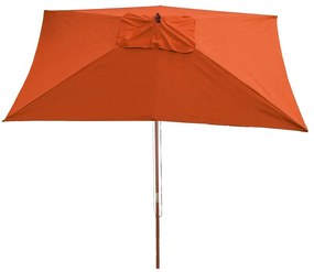 Slnečník Florida 2x3m - polyester/drevo - terakota
