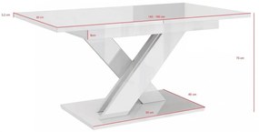 Rozkladací jedálenský stôl PEPAX - biely / kameň