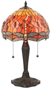 Endon 64092 - Stolná lampa Tiffany DRAGONFLY 2xE27/60W/230V priemer 30 cm