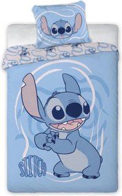 Obliečky Disney Lilo and Stitch modré do postieľky 135x100cm+40x60cm Faro