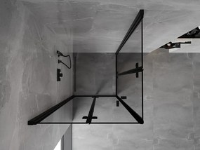 Mexen Mist-F Duo, skladací sprchový kút 120 x 120 cm, číre sklo-čierny rám, 8A6-120L-120P-70-70