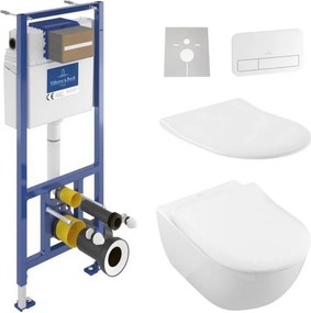 Závesné WC + sedátko SUBWAY + tlačidlo + podomietkový modul + podložka