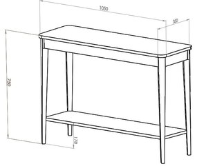 Tmavosivý konzolový stolík Ragaba Ashme, šírka 85 cm