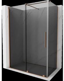 Mexen Velar sprchovací kút posuvný 160 x 70 cm, grafit, brúsená meď - 871-160-070-41-65