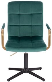 LuxuryForm DESIGN Stolička VERONA GOLD VELUR na čiernom kríži - zelená