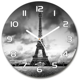 Sklenené hodiny okrúhle Eiffelova veža Paríž pl_zso_30_f_76327213