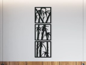 drevko Viacdielny obraz Bambus Rozmer obrazu: 65 x 21 cm, Farba dekorácie: Čierna