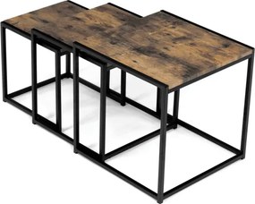 Sada 3 konferenčných stolíkov old wood AF-3003 OLW