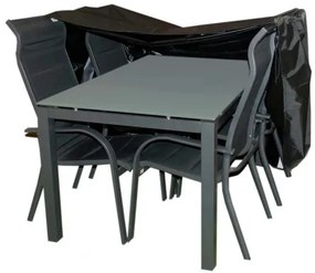 Doppler Ochranný obal na stôl 180 x 100 cm + 4 stohovacie, polohovacích kresiel
