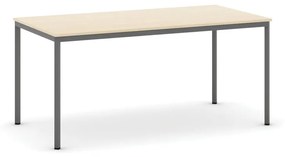 Jedálenský stôl, 1600 x 800 mm, doska sivá, podnož tm. sivá