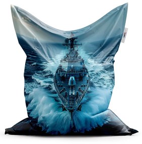 Sablio Sedací vak Vojnová loď prerážajúca oceán - 200x140 cm