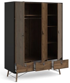 Tmavohnedá šatníková skriňa Tvilum Ry