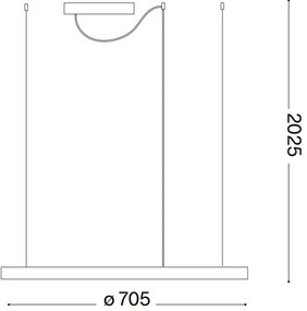 Ideal Lux - LED luster na lanku ORACLE SLIM LED/37W/230V 4000K pr. 70 cm biela