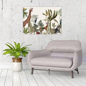 Obraz - Džungľa plná zvieratiek (70x50 cm)