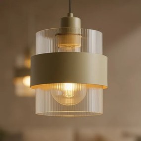 Luster na lanku VALENTINO 1xE27/15W/230V béžový/číry