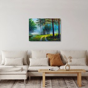 Sklenený obraz - Olejomaľba krajiny (70x50 cm)