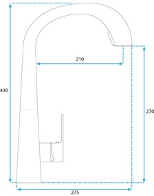 Rea Ross, stojanková drezová batéria h-430, čierna matná, REA-B5313