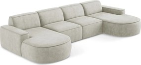 Krémová ženilková rohová pohovka (do tvaru "U") Omao – Makamii