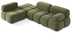 Svetlozelená zamatová modulárna rohová pohovka (ľavý roh) Lokua – Makamii