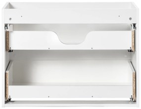 Závěsný koupelnový regál Capri 810 bílý lesk/dub kraft zlatý