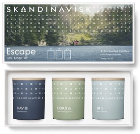 SKANDINAVISK Darčeková sada mini sviečok ESCAPE – 3 x 65 g