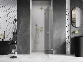 Mexen, Mexen Lunar L pravé otočné sprchové dvere 70 cm, transparentné, brúsené zlaté - 834L-070-000-55-00-P