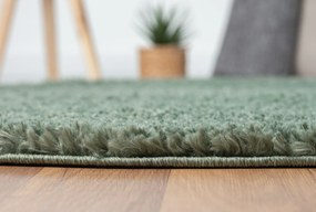 My Flair, AKCIA: 100x100 (průměr) kruh cm Kusový koberec My Shaggy hellgrün kruh, zelená, chodba / predsieň