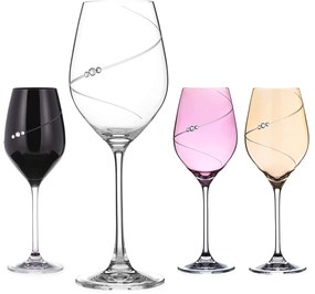 Diamante sada farebných pohárov na biele víno Silhoutte City Selection 360 ml 4KS