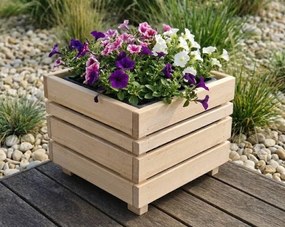 AMADEA Drevený dizajnový obal s kvetináčom, 33,6x33,6x28cm