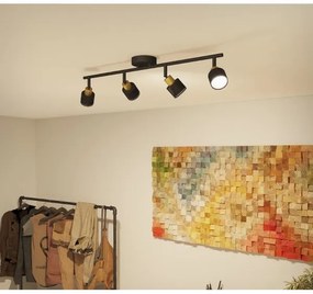 Philips - Bodové svietidlo NIALL 4xGU10/5W/230V čierna/mosadz