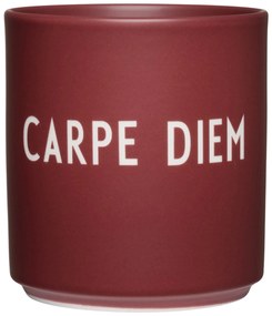 DESIGN LETTERS Porcelánový hrnek Carpe Diem Burgundy 300 ml