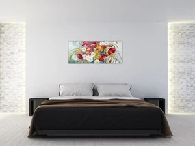 Obraz vázy s divokými kvetmi (120x50 cm)