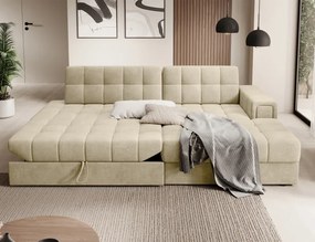 Sedacia súprava Katrin, pravá, béžová (monolith 04)