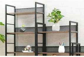 Regál Raw R6 187 cm černý mat/dub přírodní