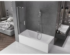 Mexen Velar, 2-krídlová posuvná vaňová zástena 80 x 150 cm, 8mm číre sklo, chrómový profil, 896-080-000-01-01