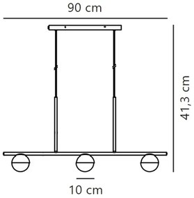 Nordlux - Luster na lanku CONTINA 3xG9/5W/230V mosadz