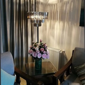 Toolight Toolight, podlahová krištáľová lampa 3xE14 APP925-3F, čierna, OSW-01042