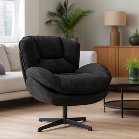 Relaxačné otočné kreslo DALILA čierne