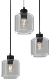 Luster na lanku SOMBRA 3xE27/60W/230V šedá