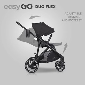 Súrodenecký kočík EasyGo Duoflex Ebony Black 2 športové časti