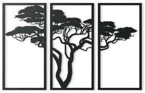drevko 3-dielny obraz Africký strom Rozmer obrazu: 28 x 44,5 cm, Farba dekorácie: Čierna