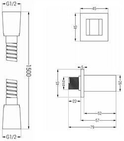 Mexen príslušenstvo - podomietkový 1-bodový ručný sprchový set R-02, zlatá, 785006050-50