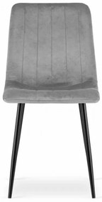 Set 4 kresiel LAVA - svetlosivý zamat