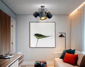 LOFT LED STROPNÁ ZÁVESNÁ LAMPA 5X ZLATÉ TIENIDLO