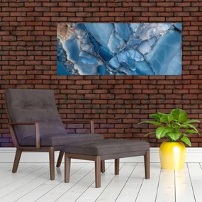 Obraz - Modrý členitý mramor (120x50 cm)